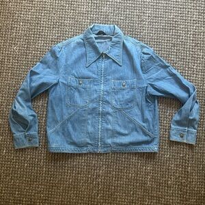 Vintage Lee Blue Denim Western Collar Jacket (Boxy & Cropped)